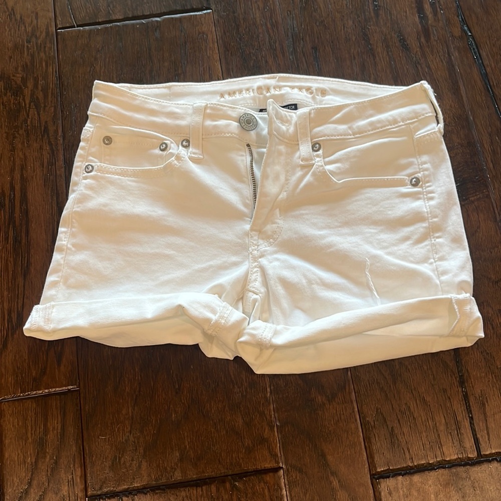 White jean shorts